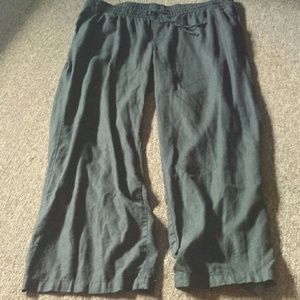 PRICE FIRM-Black linen pants